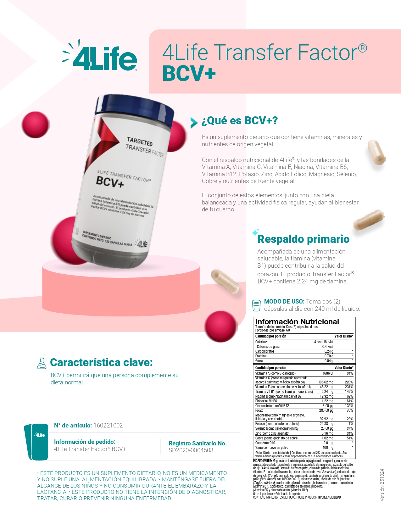 4Life Transfer Factor® BCV+ 🇨🇴 - Compra Oficial 4Life BCV Colombia - Oferta / Sale